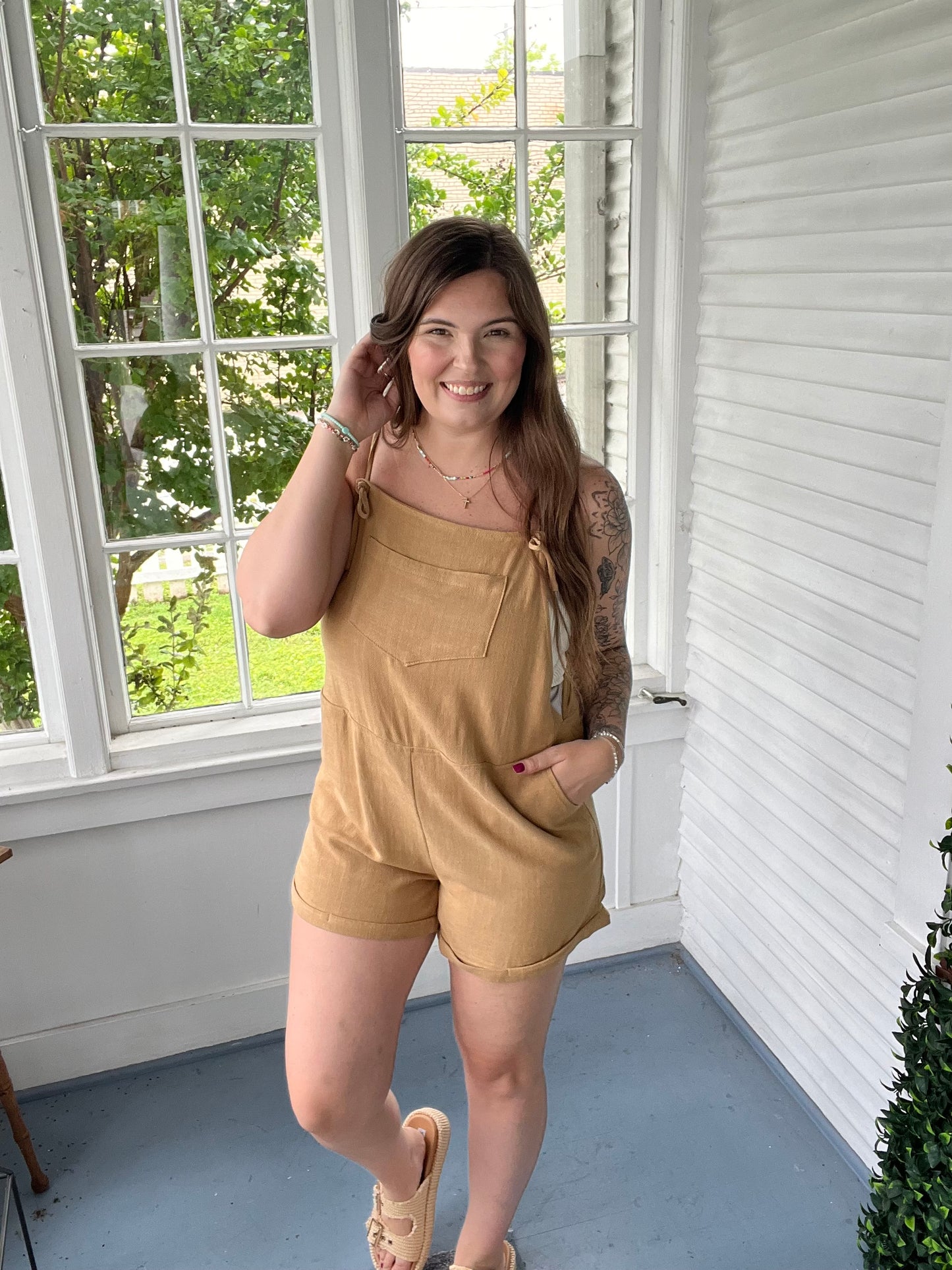 Linen Shorts Romper