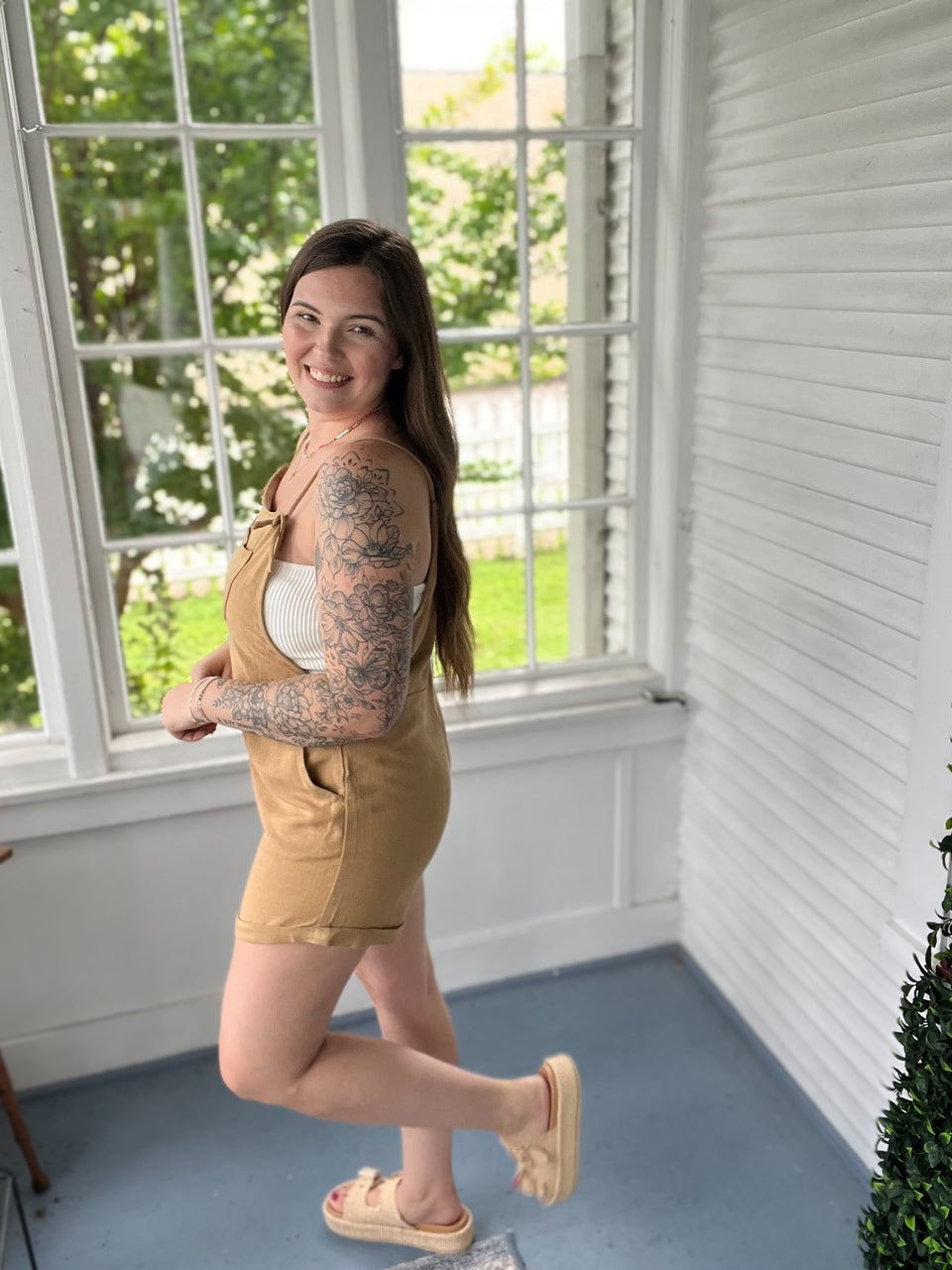 Linen Shorts Romper