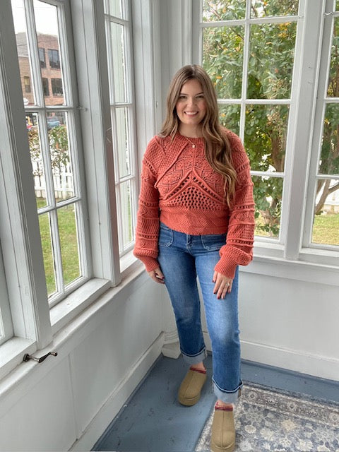 Rust Crochet Sweater