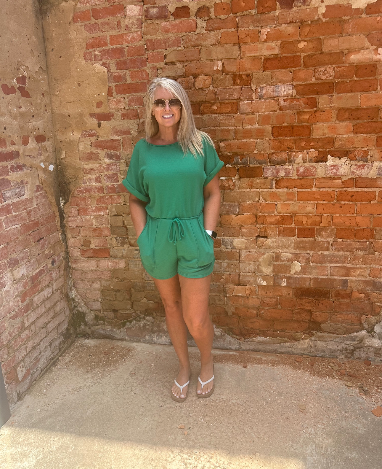 Kelly Green Romper