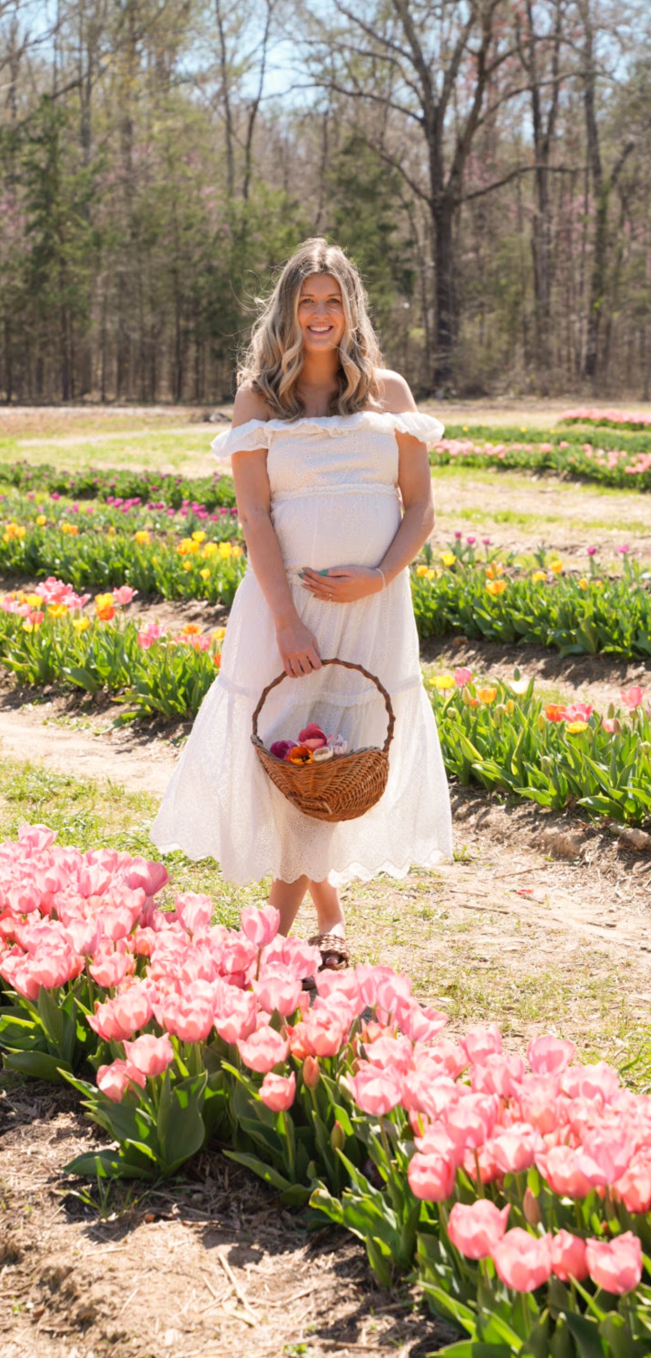 White Eyelet Off Shoulder Midi Dress