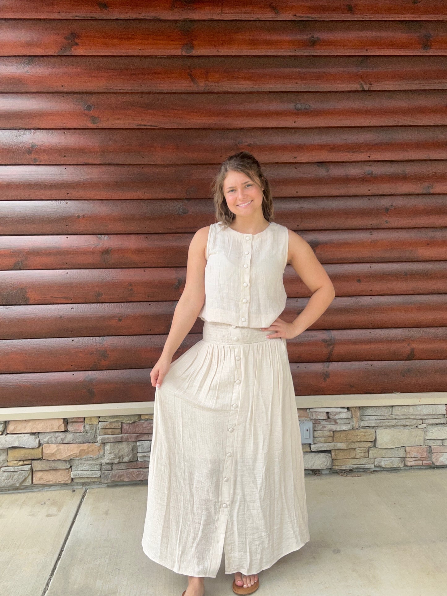 Textured Skirt Set