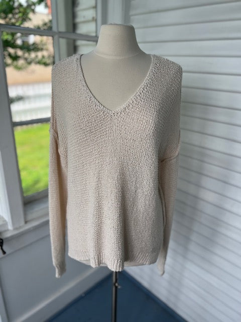 Long Sleeve Cream Knit Sweater