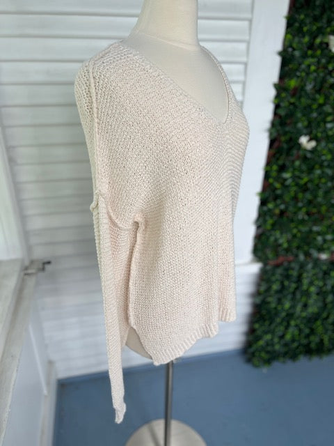 Long Sleeve Cream Knit Sweater