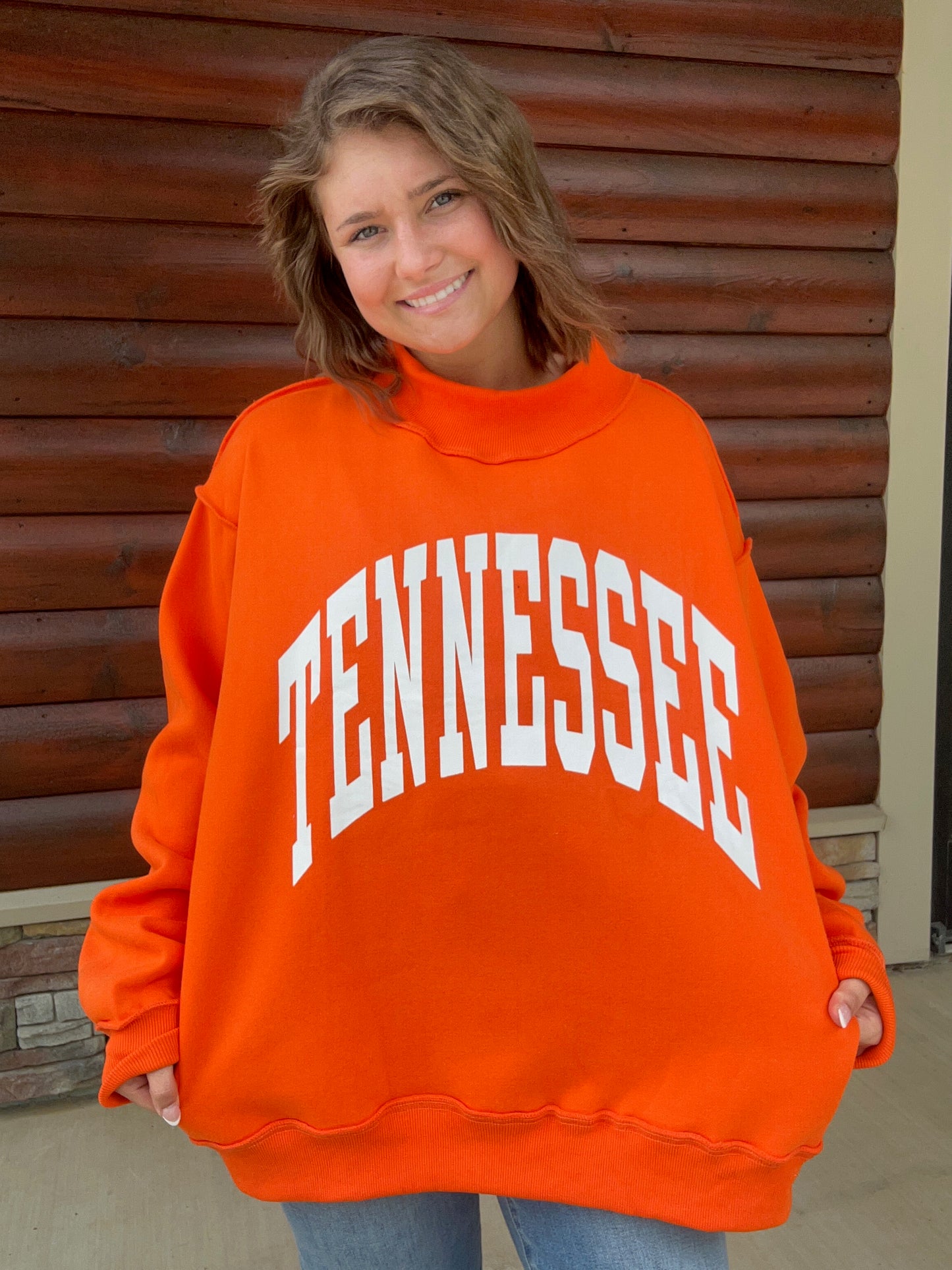TN Print Reversible Mock Neck Sweatshirt