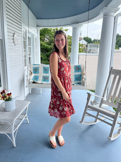 Rust Floral Dress