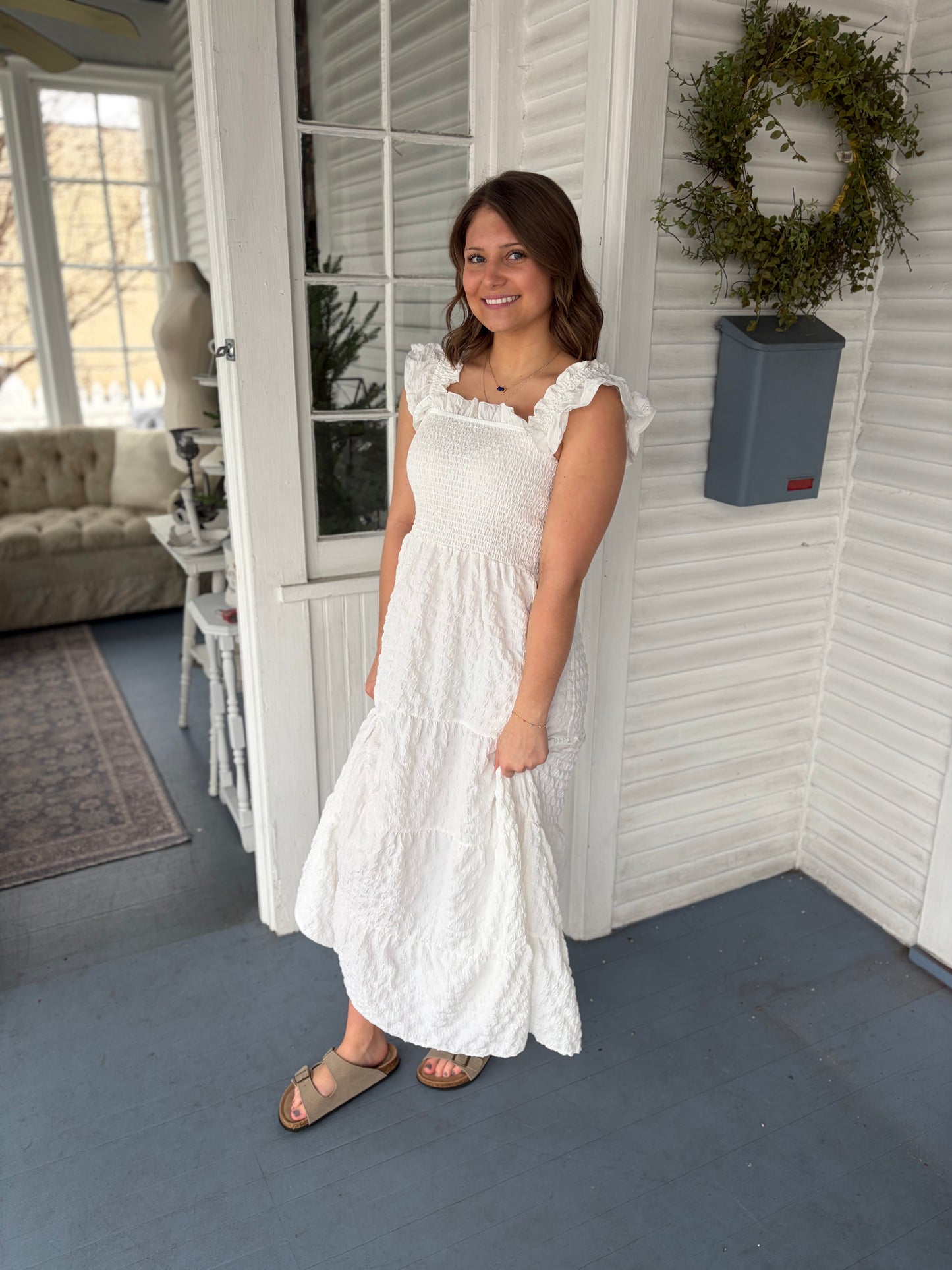 Sleeveless Textured Maxi Dress