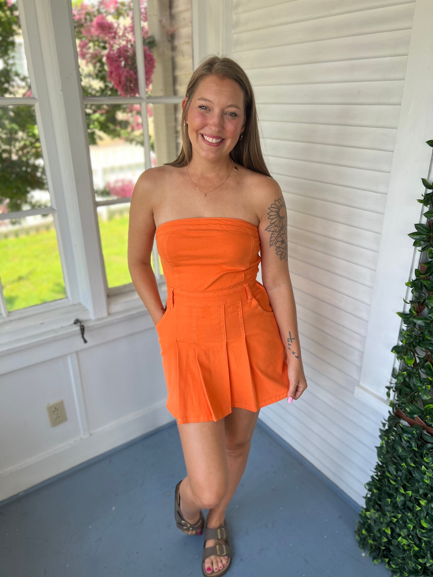 Storm the Field Pleated Romper