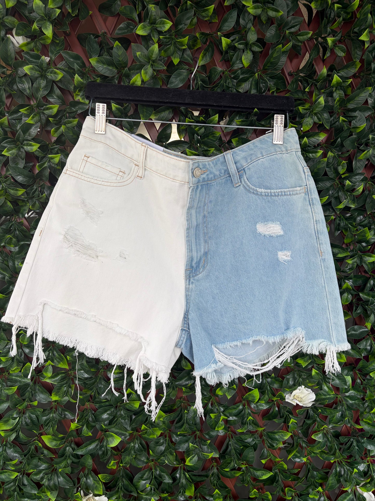 High Rise Color Block Shorts