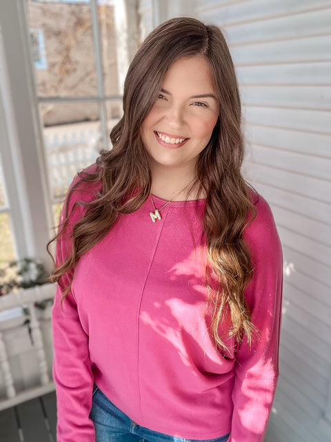 Pink Dolman Long Sleeve Top