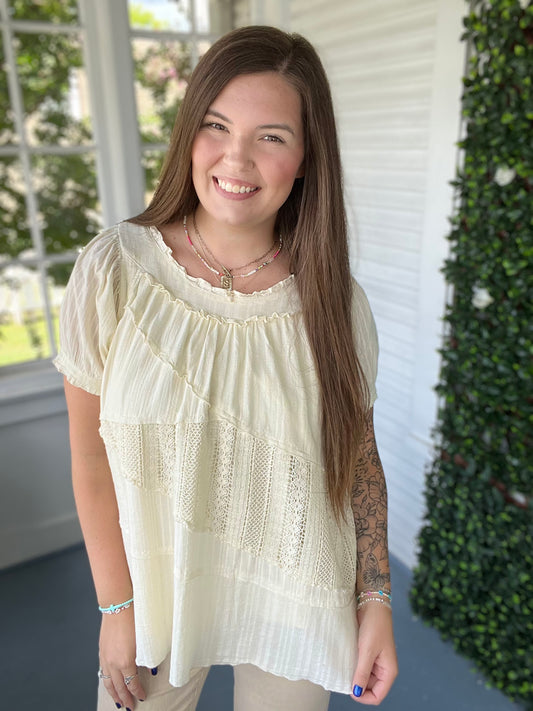 Crochet Detail Flowy Top