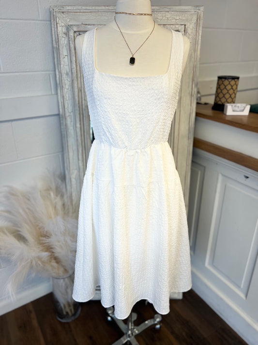 White Textured Dress