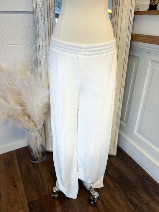 A12-Ribbed White Pants
