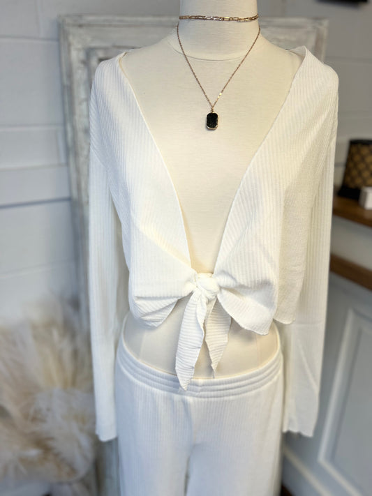 A13-Ribbed Tie Top