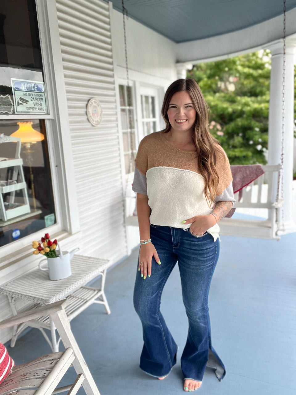 Knit Colorblock Top