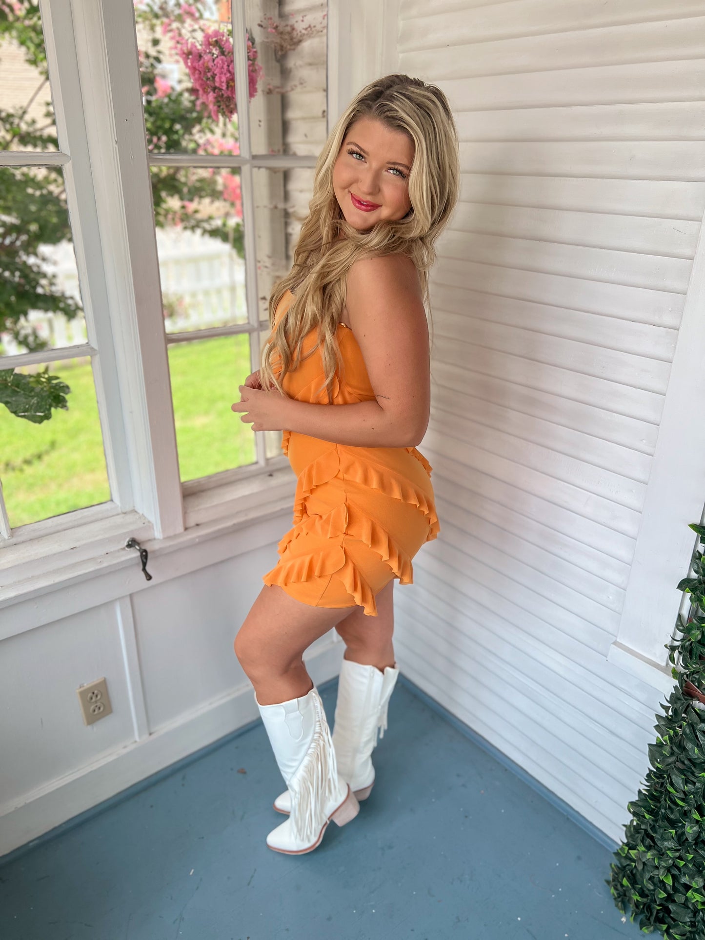 Down Set Slay Ruffle Mini Dress