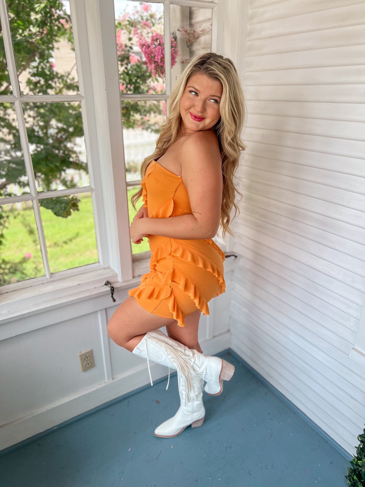 Down Set Slay Ruffle Mini Dress