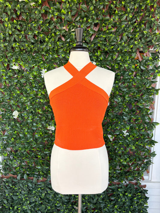 Sculpt Knit Criss-Cross Top