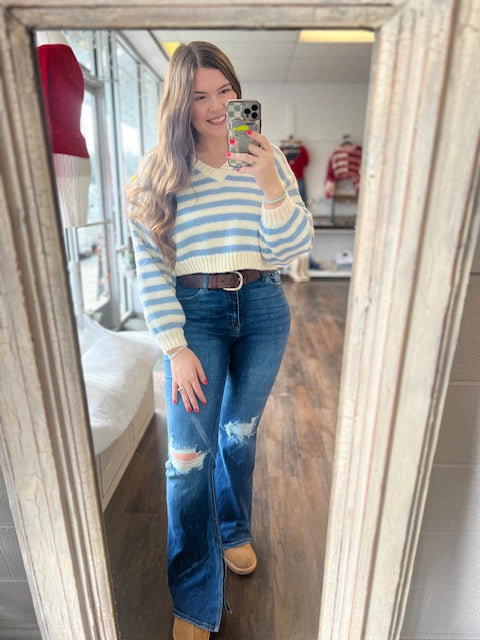Stripe Cropped Sweater