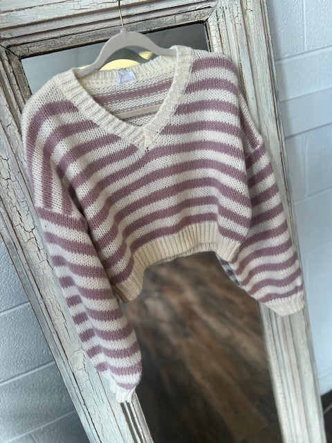 Stripe Cropped Sweater