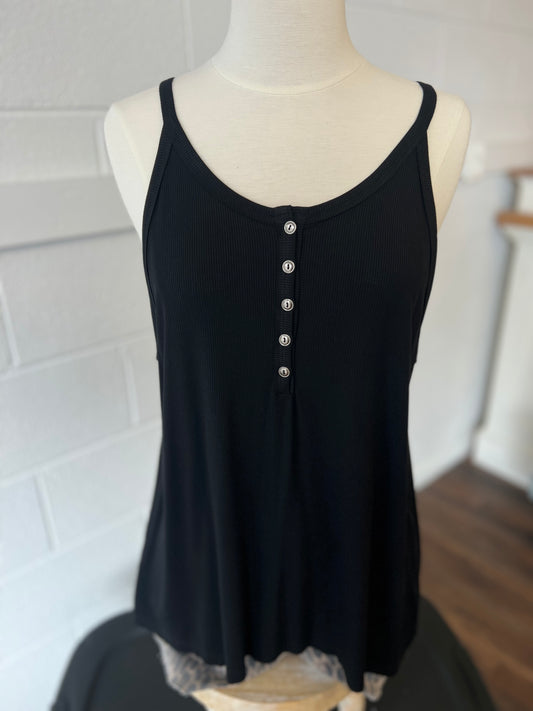Ribbed Button Tank