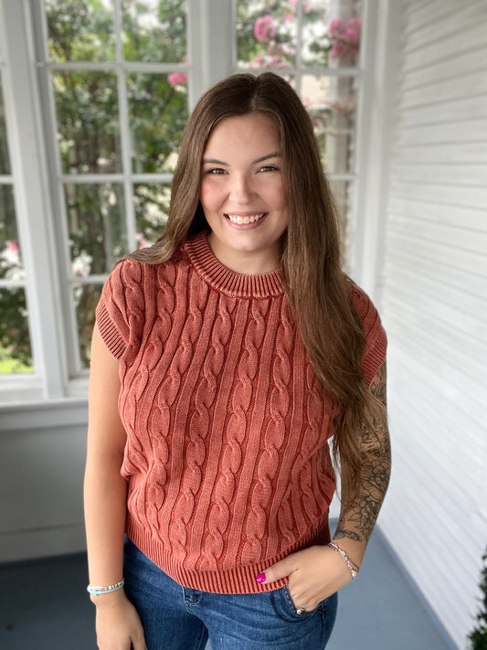 Cranberry Cap Sleeve Sweater