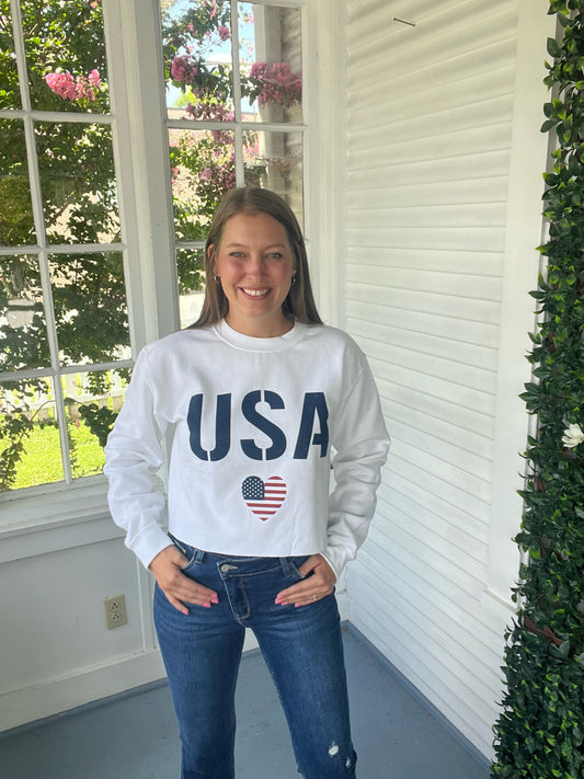 USA Cropped Sweatshirt