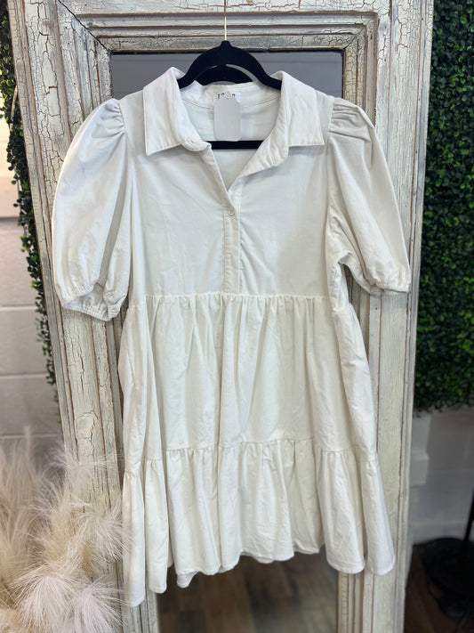 White Corduroy Dress