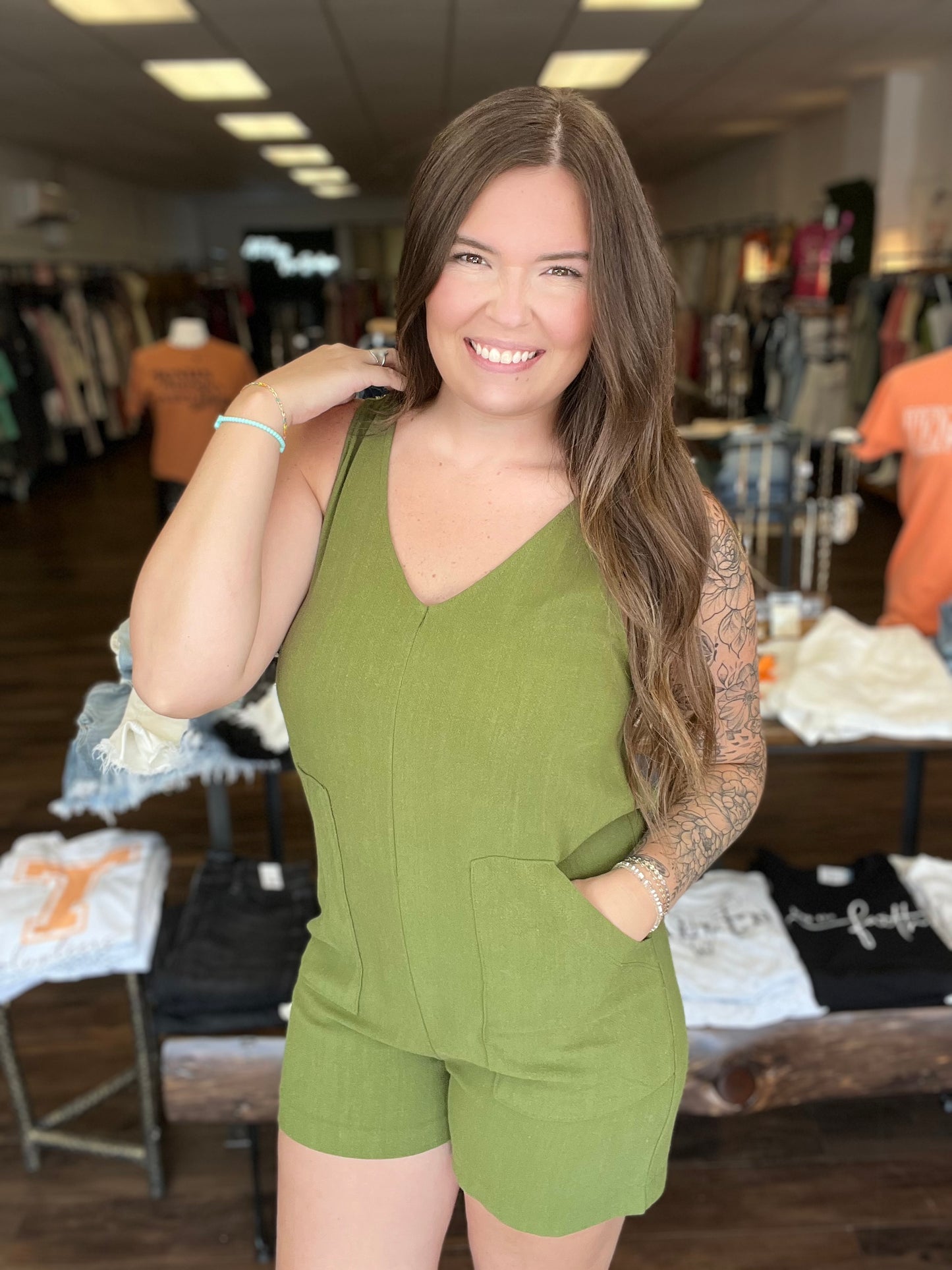 Olive Green Romper