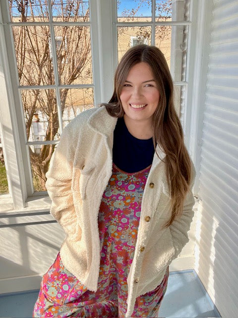Button Down Teddy Jacket