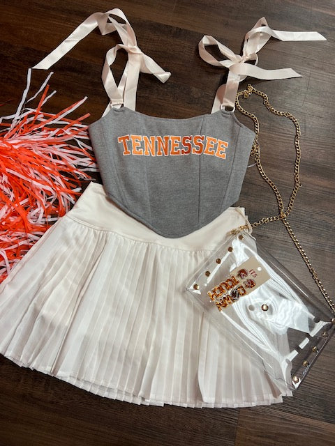 White Pleated Skort