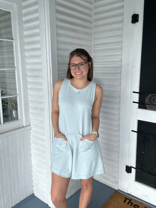 Sleeveless Pocket Romper