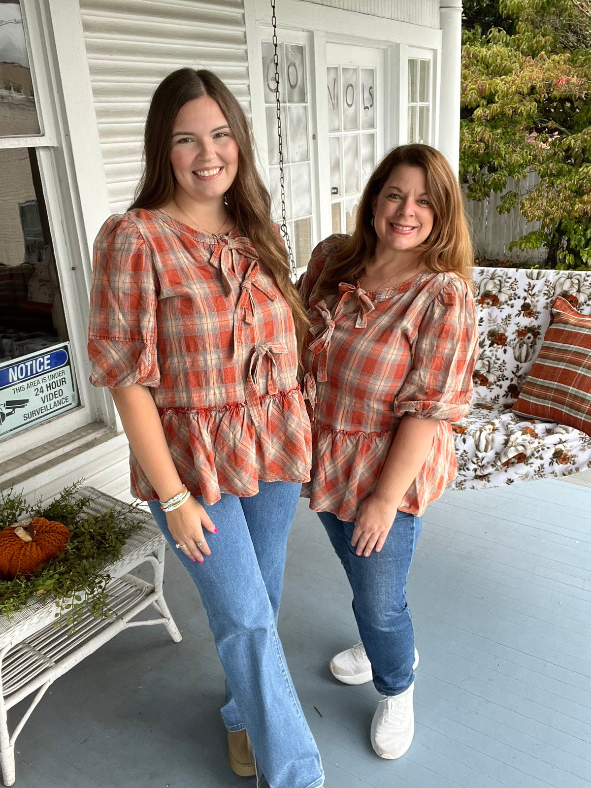 Plaid Bow Top