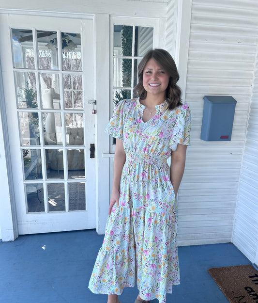 Floral Vneck Maxi