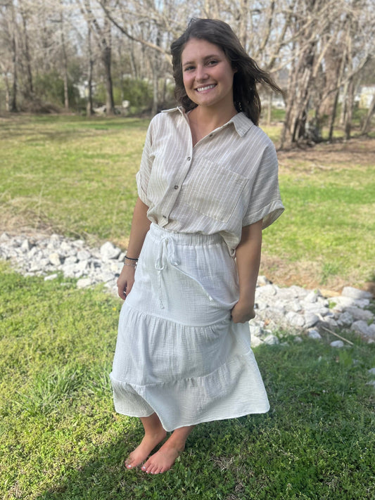 Tiered Gauzy Maxi Skirt