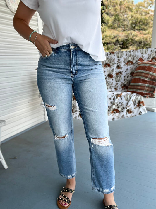 High Rise Straight Jeans
