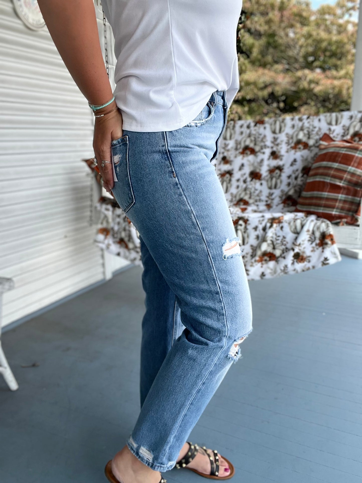 High Rise Straight Jeans