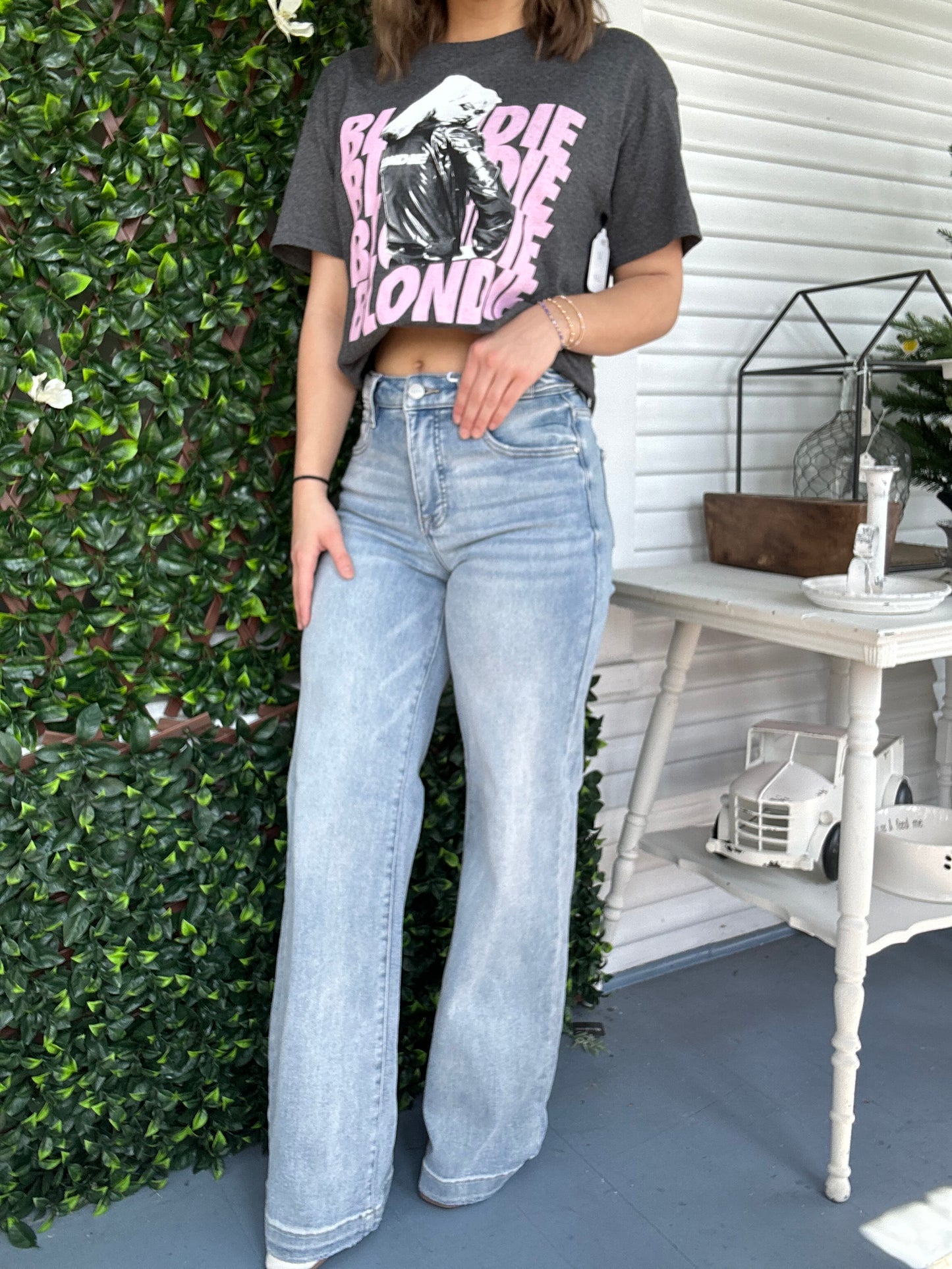 TC HR Wide Leg Adjustable Waist Jean