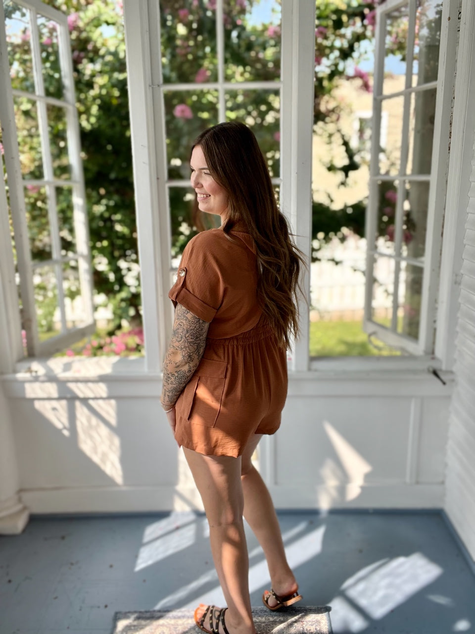 Clay colored romper