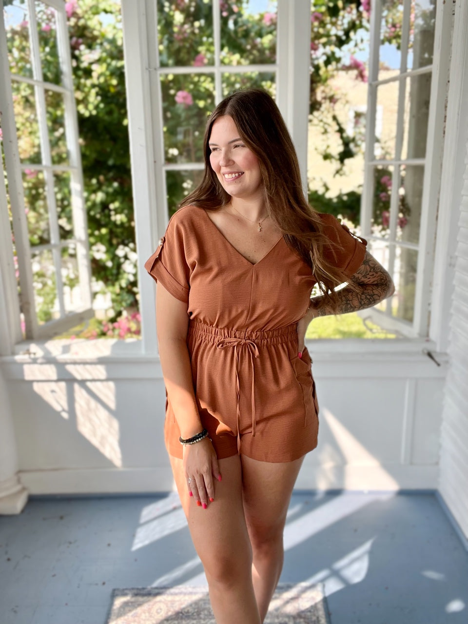 Clay colored romper