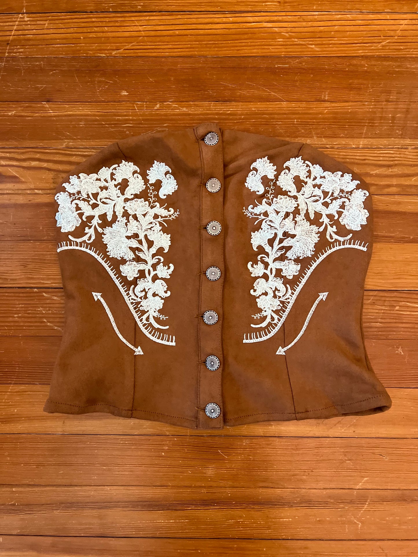 Strapless Suede Western Top