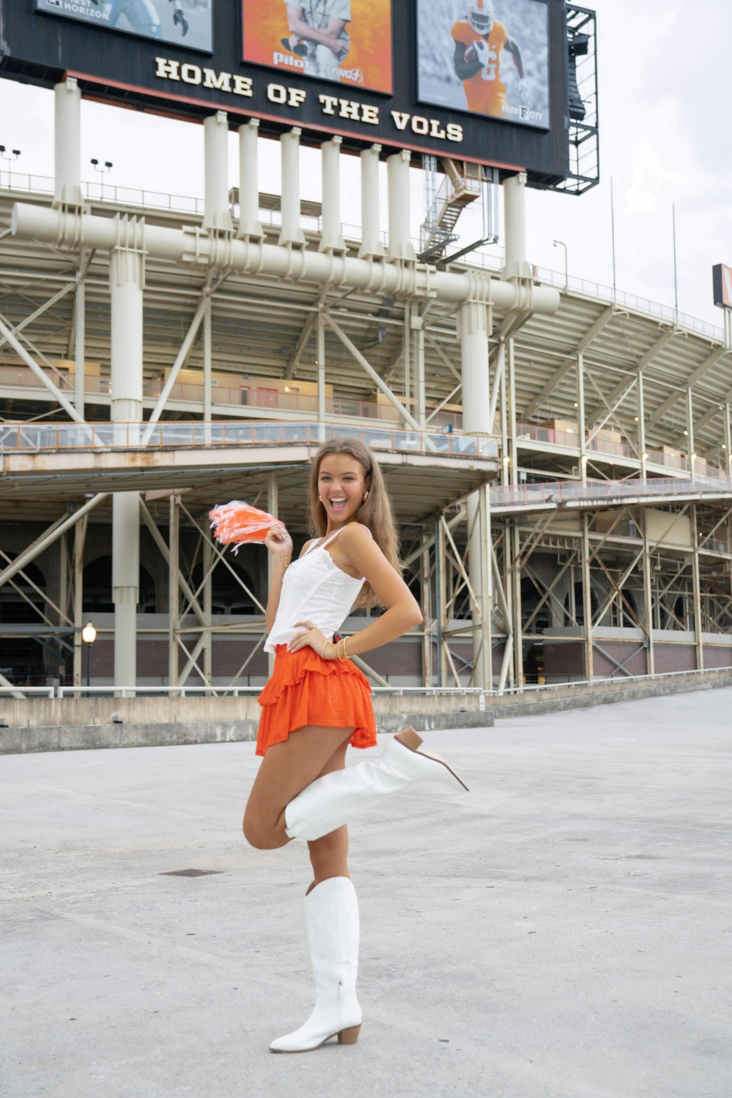 Orange Embellished Skirt