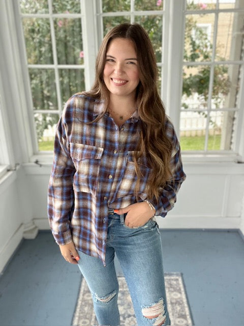 Blue/Brown Plaid Flannel