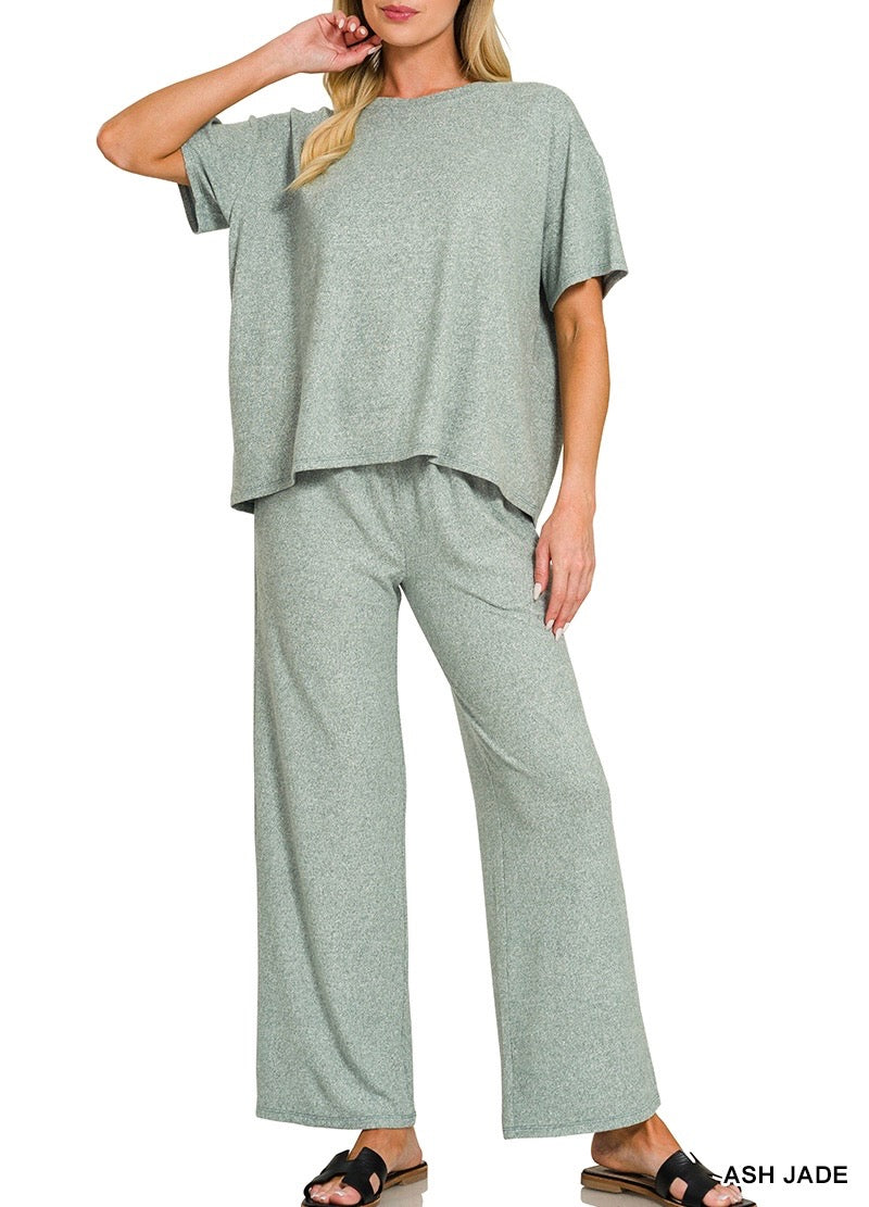 Soft Melange SS Tee Pant Set