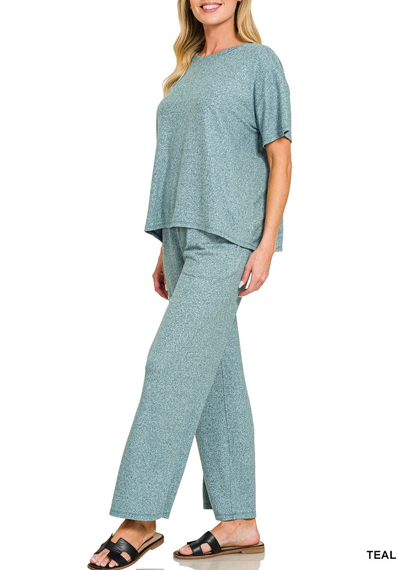 Soft Melange SS Tee Pant Set