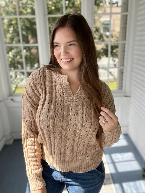 Taupe long sleeved sweater