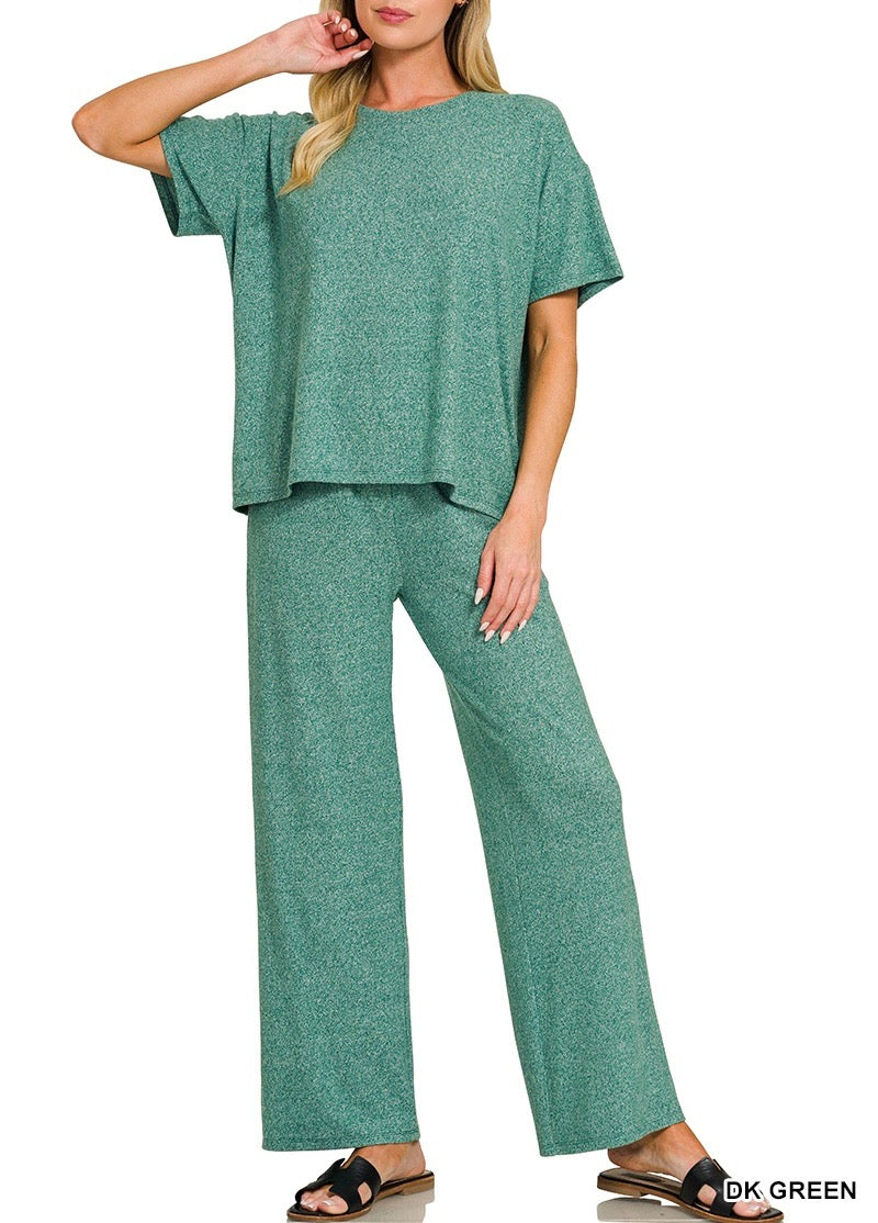 Soft Melange SS Tee Pant Set