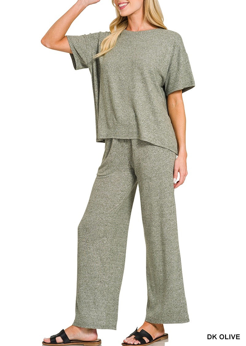 Soft Melange SS Tee Pant Set