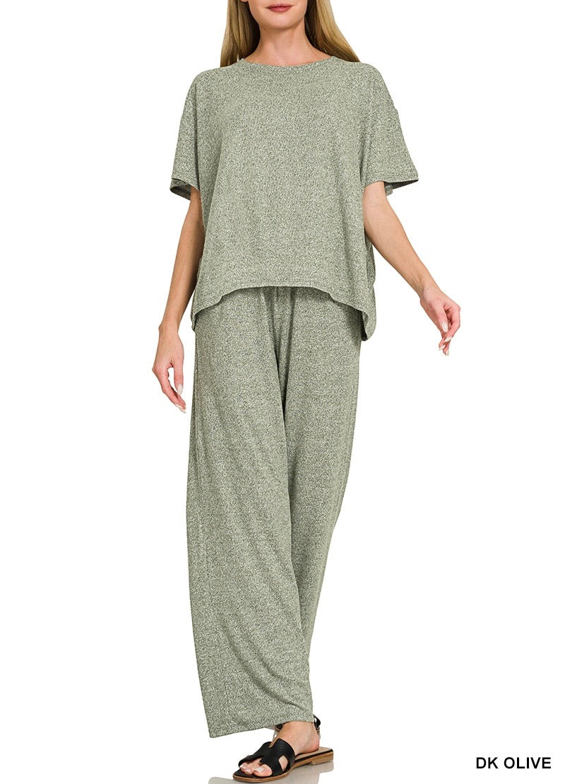 Soft Melange SS Tee Pant Set