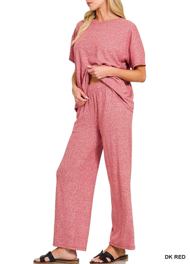 Soft Melange SS Tee Pant Set